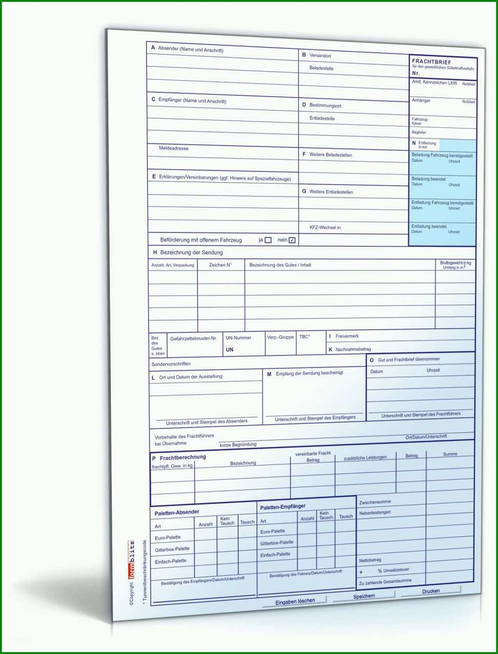 Schockieren Cmr Frachtbrief Vorlage 1600x2100