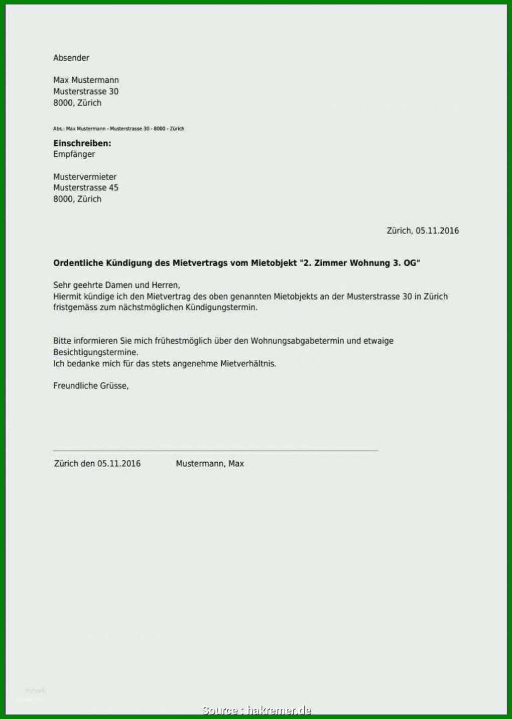 Am Beliebtesten Kündigung Mietvertrag Vorlage Mieterbund 1200x1683