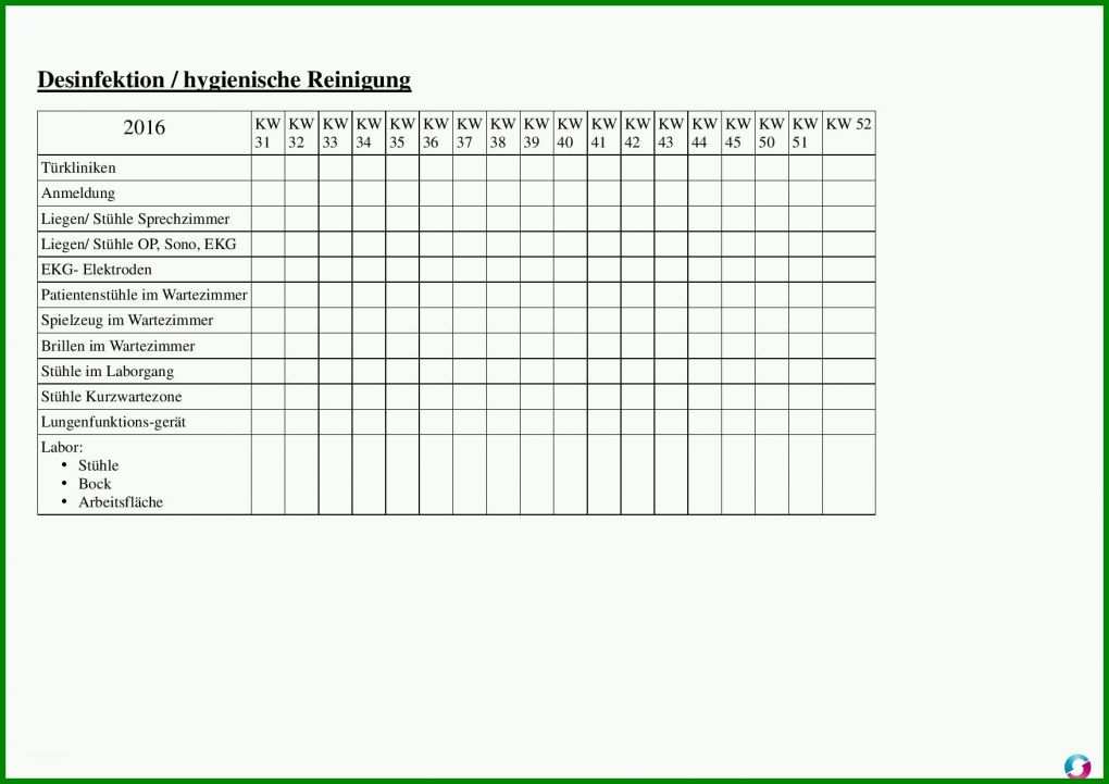 Tolle Reinigungsplan Arztpraxis Vorlage 1754x1240