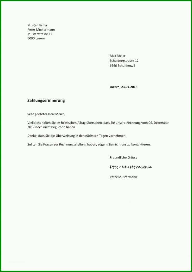 Überraschen Mahnung Brief Vorlage 868x1227