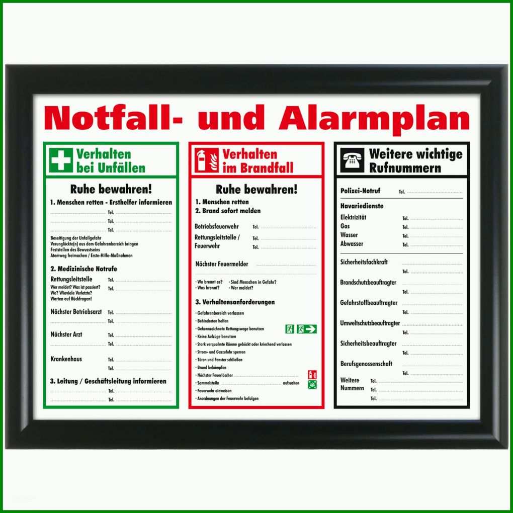 Unvergleichlich Notfall Und Alarmplan Vorlage Word 1600x1600