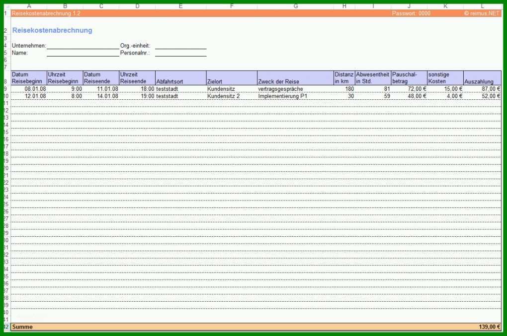 Wunderbar Reisekostenabrechnung Vorlage 1193x792