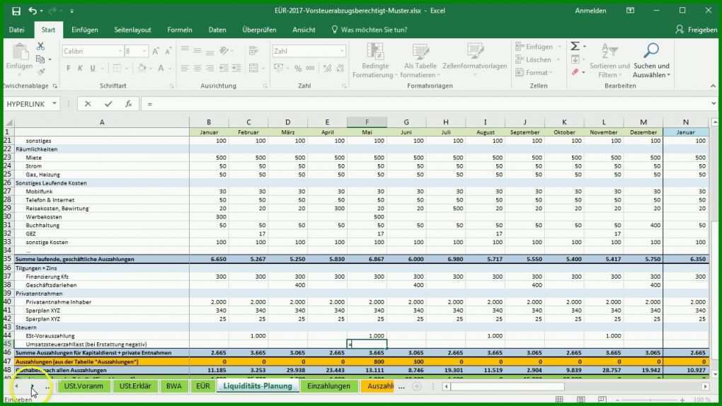 Einzahl Liquiditätsplanung Excel Vorlage Ihk 1280x720