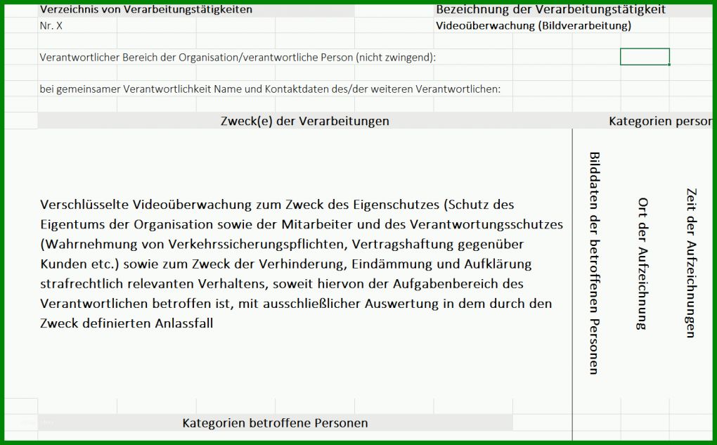 Bemerkenswert Verzeichnis Von Verarbeitungstätigkeiten Vorlage Word 1449x899