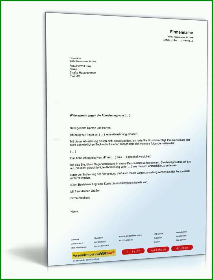 Bemerkenswert Gegendarstellung Muster Vorlage 1600x2100