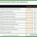 Erstaunlich Lieferantenbewertung Excel Vorlage 799x576