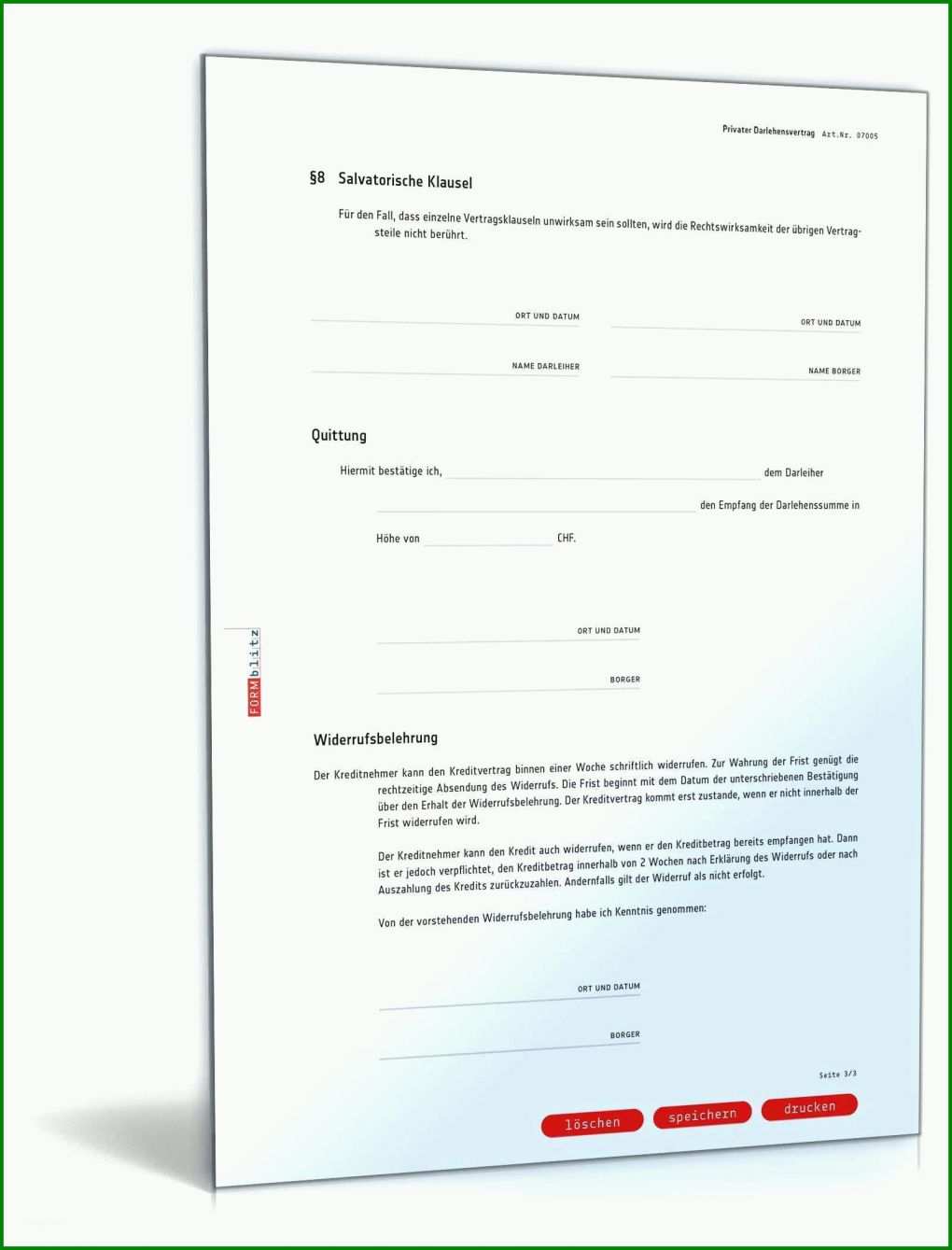 Faszinieren Widerruf Darlehensvertrag Vorlage 1600x2100