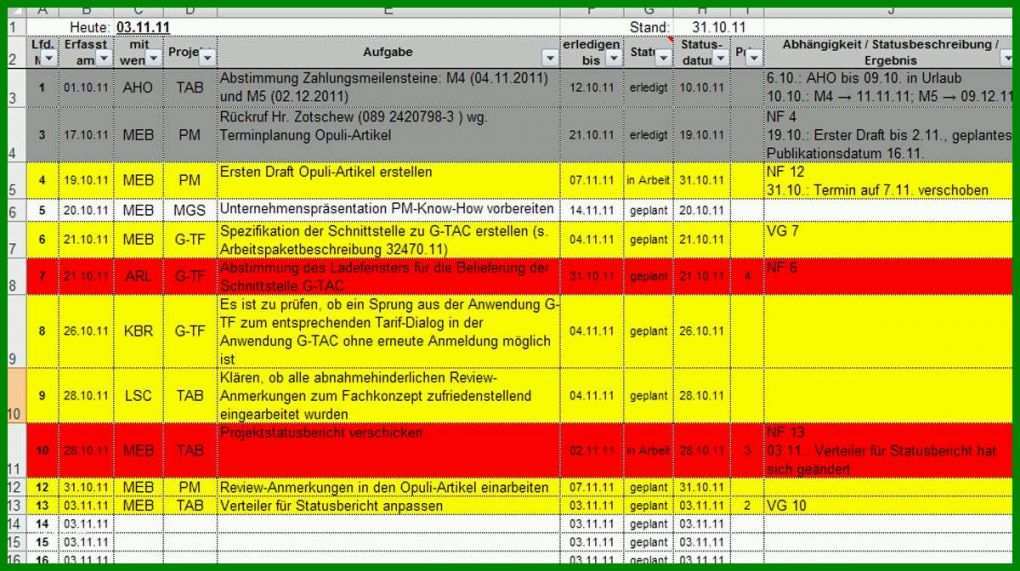 Einzahl Aufgabenplanung Excel Vorlage 1200x672