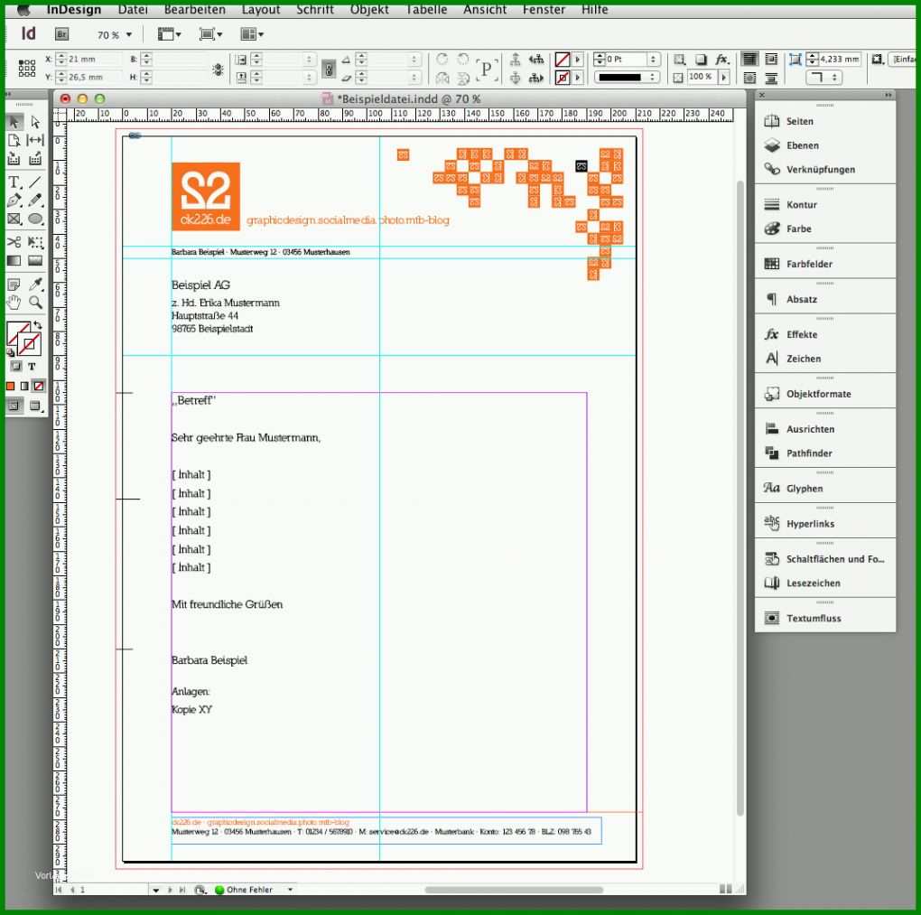 Bemerkenswert Briefbogen Vorlage Indesign Download 1071x1064