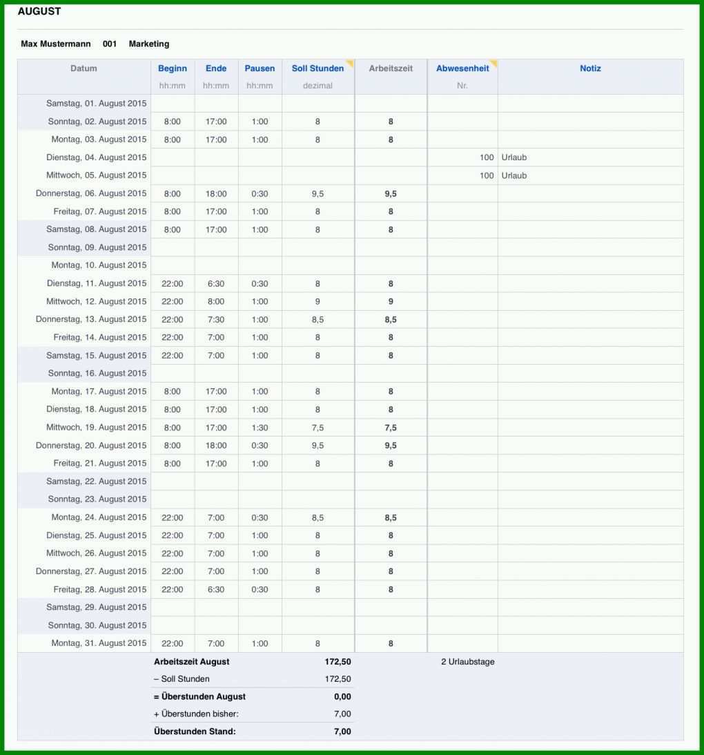 Einzigartig Excel Arbeitsstunden Berechnen Vorlage 1434x1536