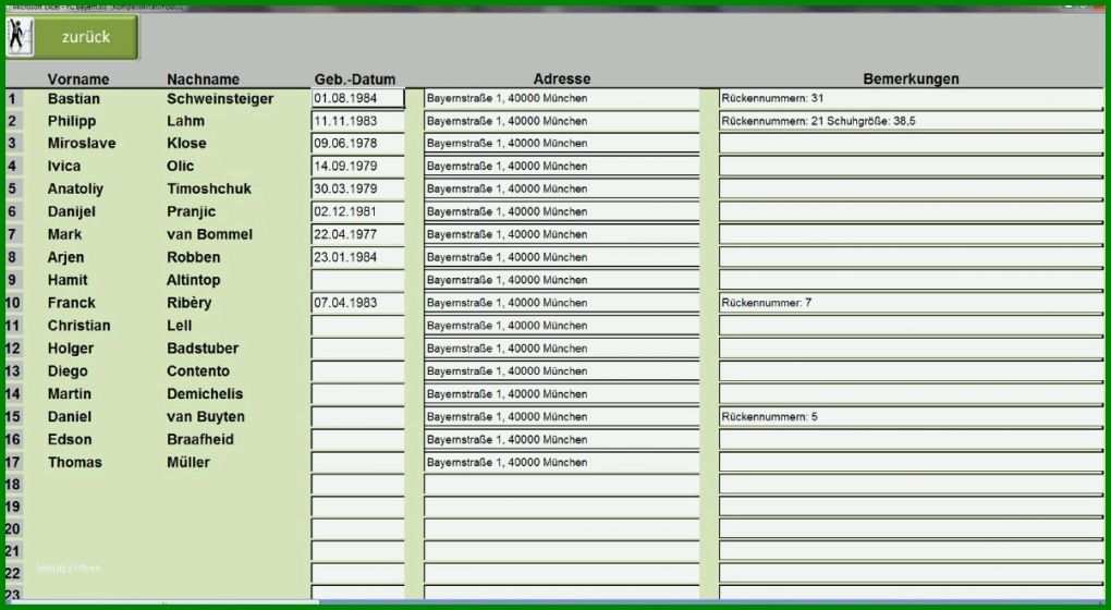 Einzahl Fußball Aufstellung Vorlage Excel 1204x661