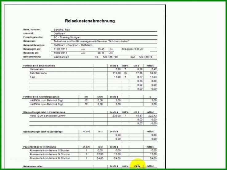 Unglaublich Reisekostenabrechnung Monatlich Vorlage 960x720