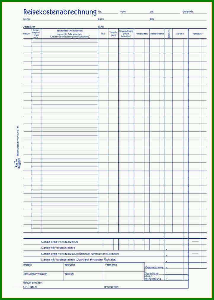 Spezialisiert Reisekostenabrechnung Vorlage Pdf 723x1016