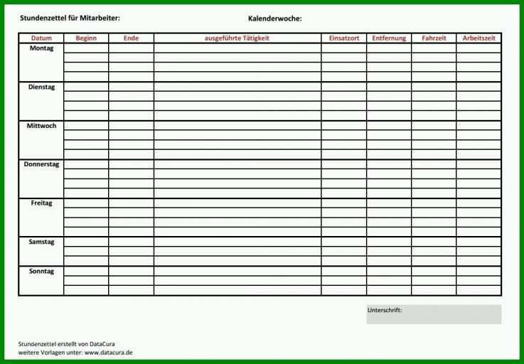 Faszinierend Stundenzettel Vorlage Ausdrucken 1052x731
