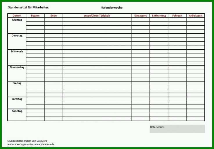 Faszinierend Stundenzettel Vorlage Ausdrucken 1052x731