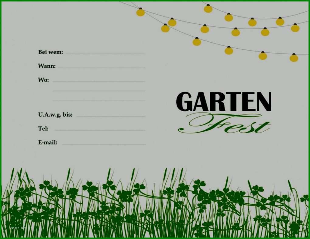 Wunderschönen Gartenfest Einladung Vorlage 1285x990