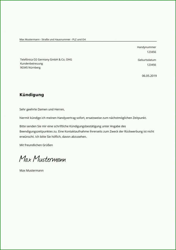 Am Beliebtesten Handyvertrag O2 Kündigen Vorlage Pdf 2480x3508