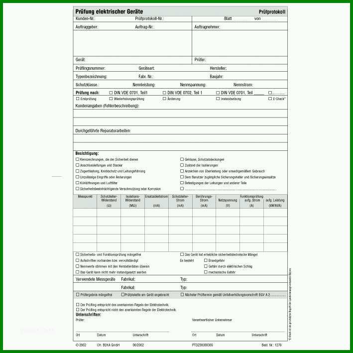 Einzahl Prüfprotokoll Vde 0113 Vorlage 709x709