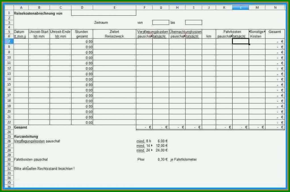 Fantastisch Vorlage Reisekostenabrechnung Excel Kostenlos 1075x711