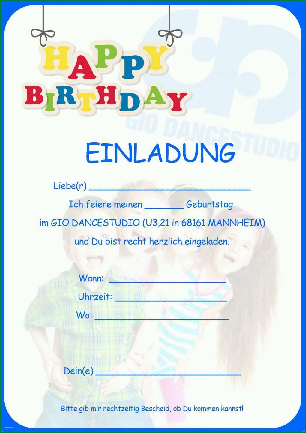Bestbewertet Geburtstagseinladung Kinder Vorlage 2480x3508