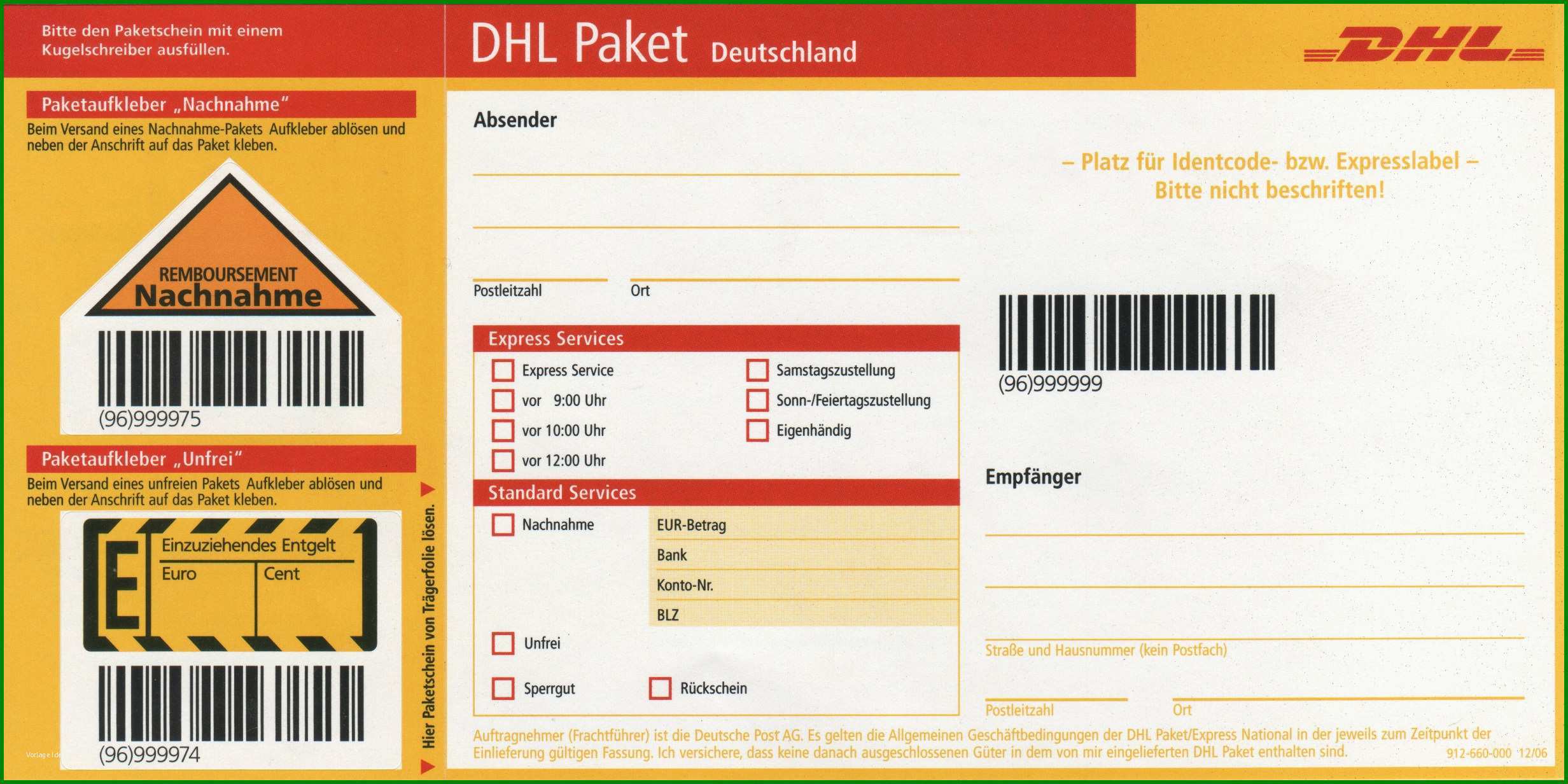 Dhl Retourenaufkleber Zum Ausdrucken