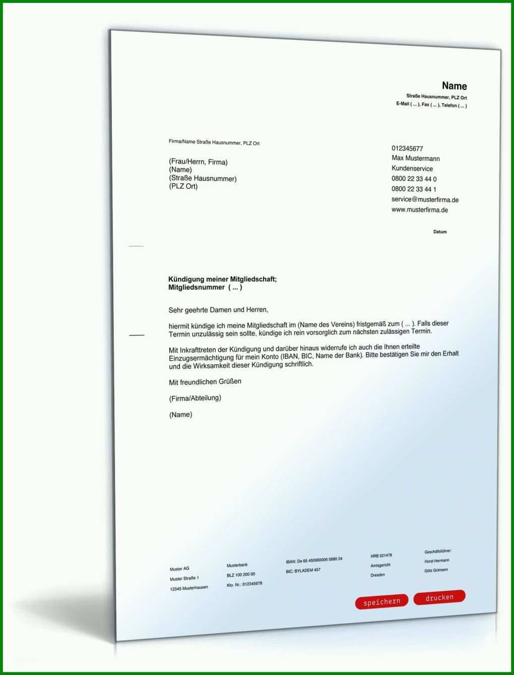 Wunderbar Kündigung Sportverein Vorlage Pdf Kostenlos 1600x2100