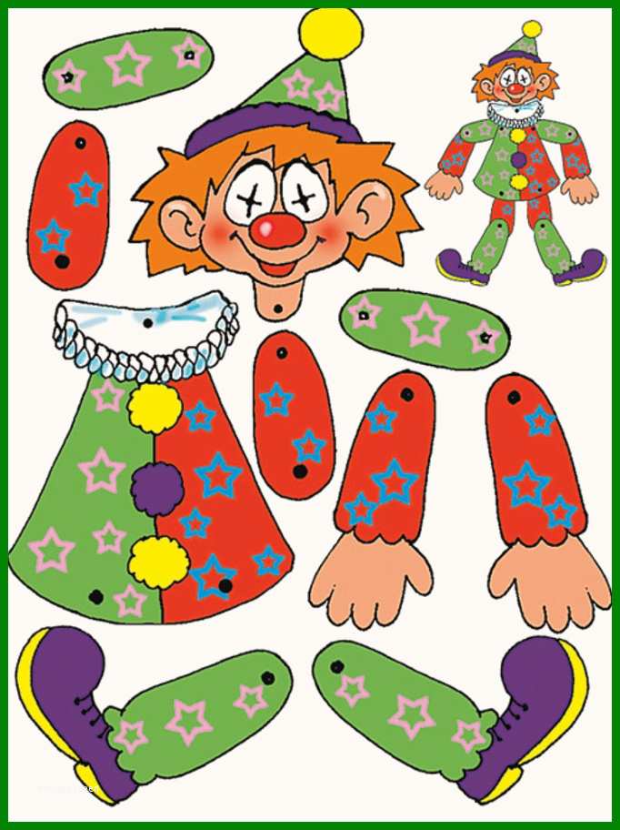 Clown Basteln Mit Kindern Aus tonpapier Klorollen Teil Der Clown Basteln Vorlage Zum Ausdrucken