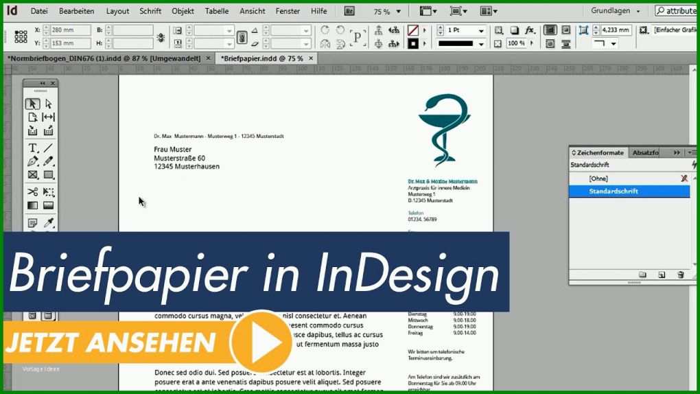 Überraschen Briefpapier Vorlage Indesign 1280x720