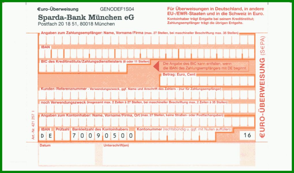 Faszinieren Sepa überweisung Vorlage Kostenlos 1200x708