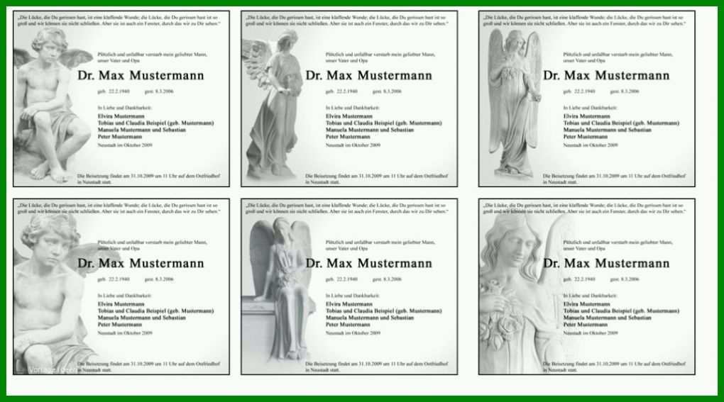 Bemerkenswert todesanzeigen Vorlagen 1024x569