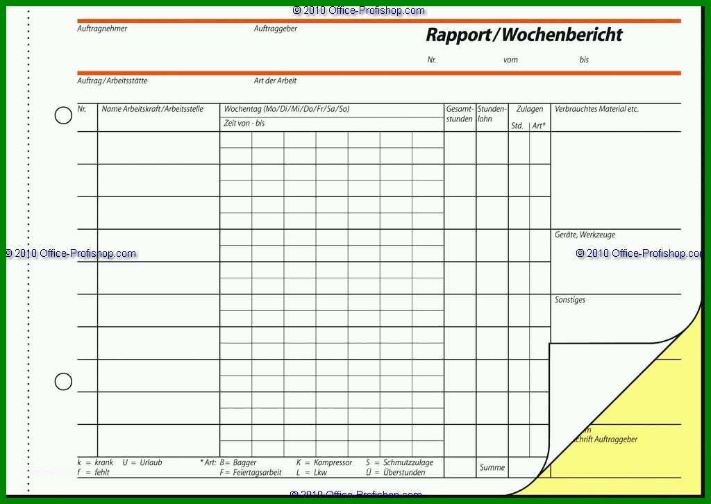 Perfekt 19 Rapportzettel Vorlage 600431