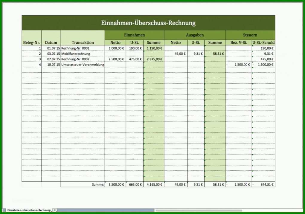 Selten Excel Vorlage Kassenbuch Privat 1036x727