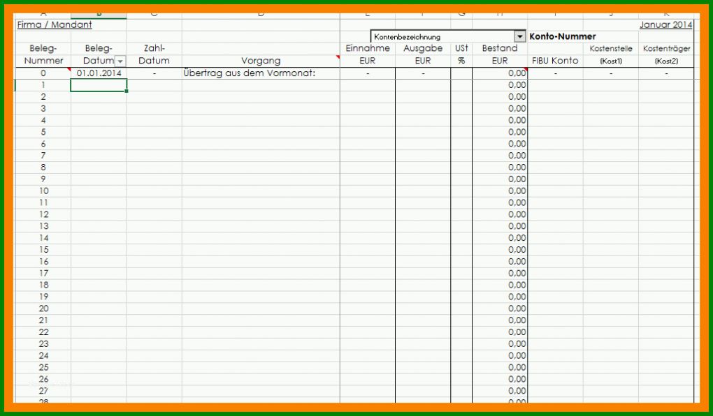 Auffällig Excel Vorlagen Kassenbuch 1029x601