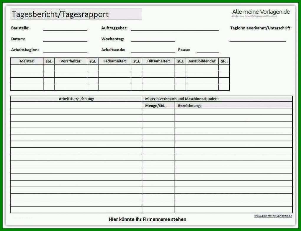 Toll Vorlage Zur Dokumentation Der Täglichen Arbeitszeit Excel 1024x787