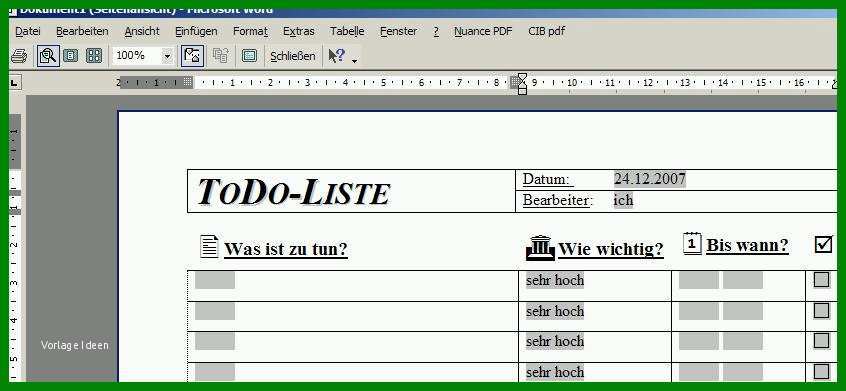 Bestbewertet Word to Do Liste Vorlage 846x391