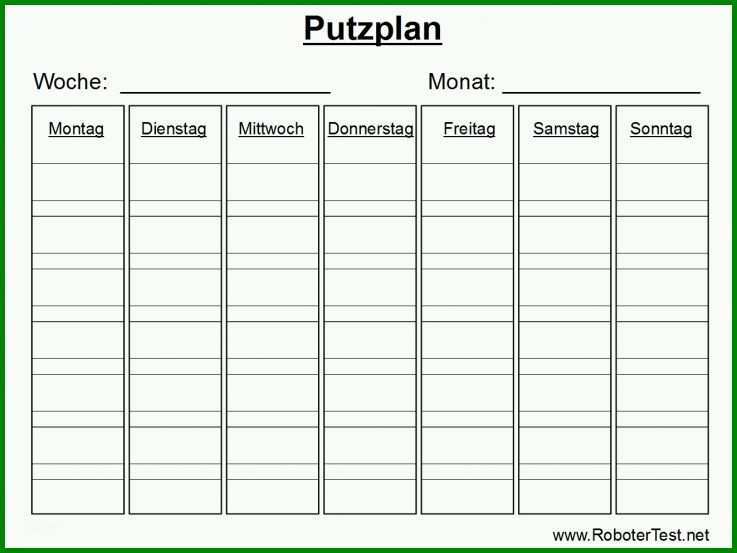 Einzigartig Putzplan Vorlage Zum Ausdrucken 1323x992