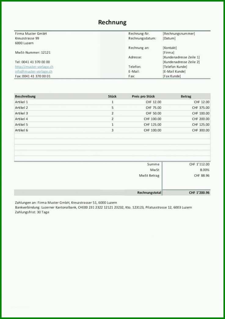 Faszinieren Rechnung Bestätigung Vorlage 868x1227