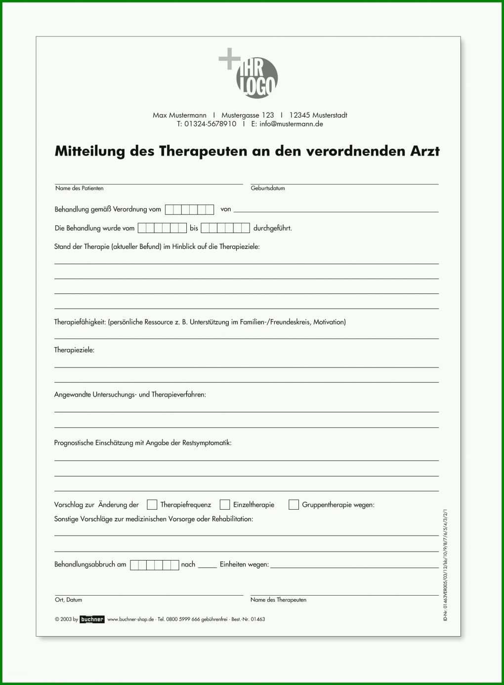 Faszinierend therapiebericht Vorlage 1910x2598