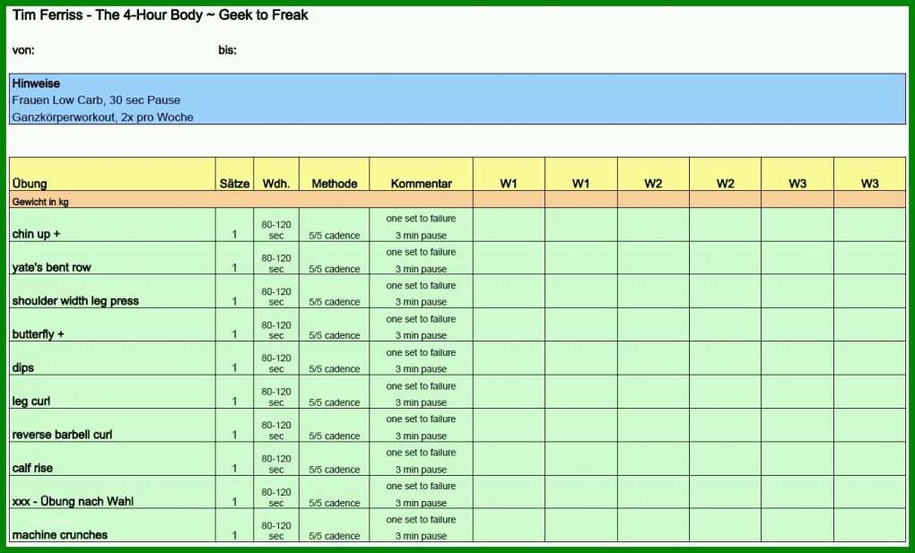 Unglaublich Trainingsplan Leere Vorlage 1336x808