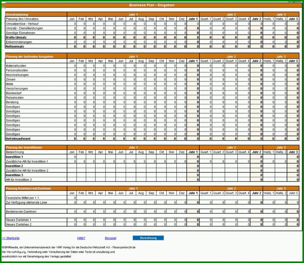 Überraschend Businessplan Zahlenteil Vorlage 1180x1024