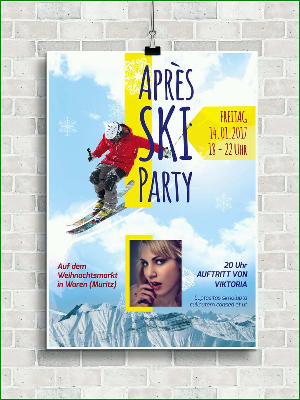 Rühren Apres Ski Party Flyer Vorlage 1612x2149