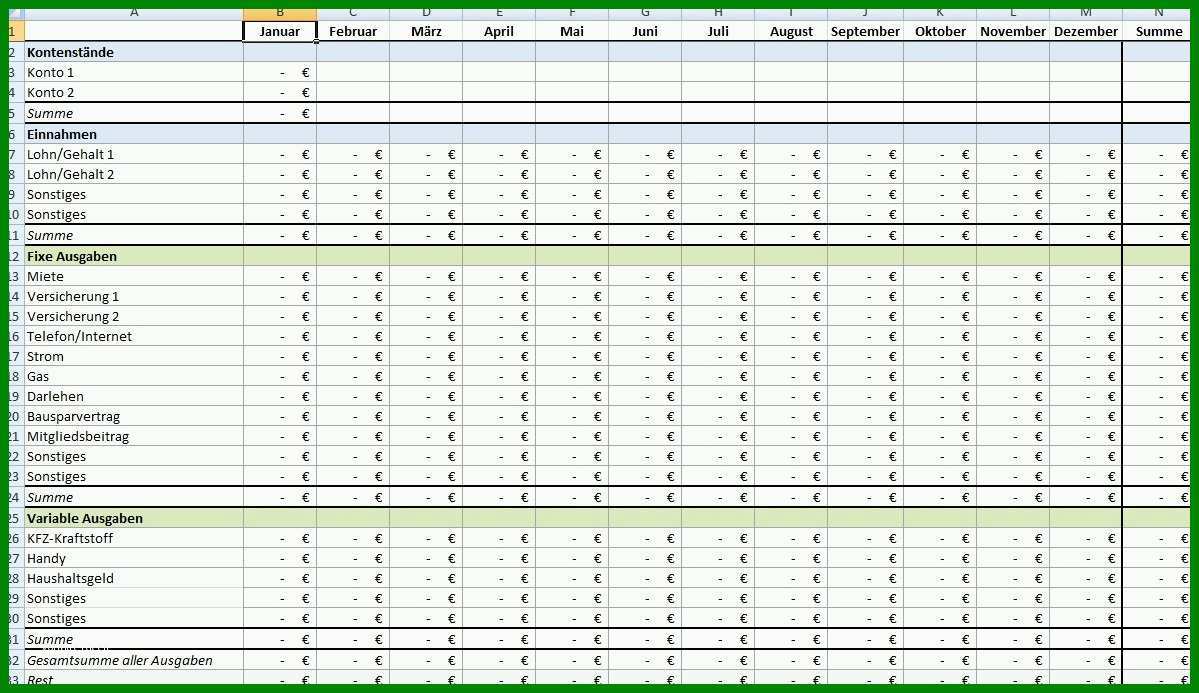 Unglaublich Excel Tabelle Vorlage Erstellen – Kostenlos Vorlagen 813046