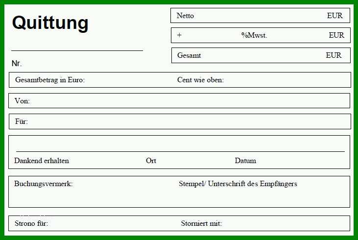 Exklusiv Quittung Kaution Vorlage Word 731x490