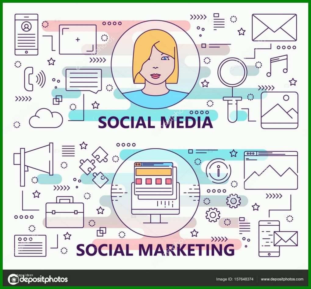 Wunderbar social Media Konzept Vorlage 1024x953