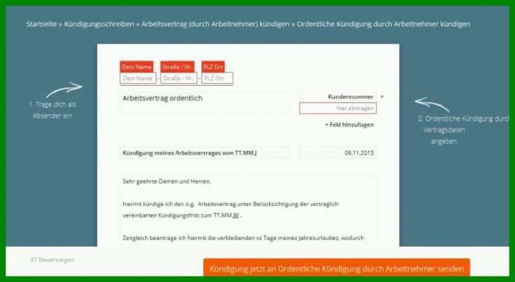 Kreativ Arbeitsvertrag Kündigen Vorlage 800x438