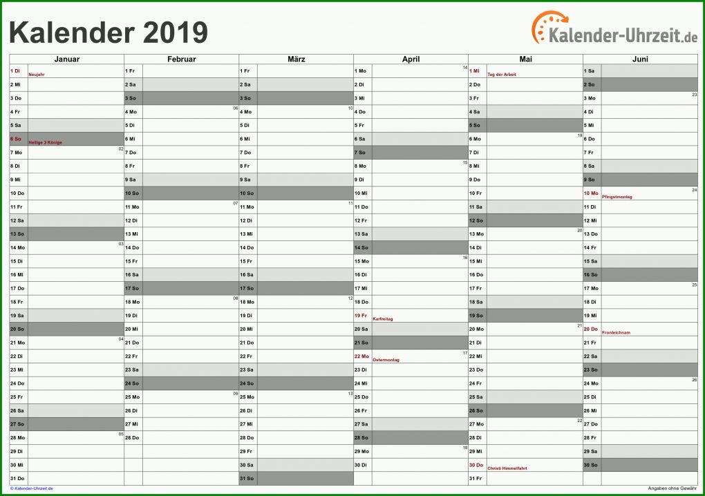 Erschwinglich Excel Vorlage Kalender 2019 3200x2254