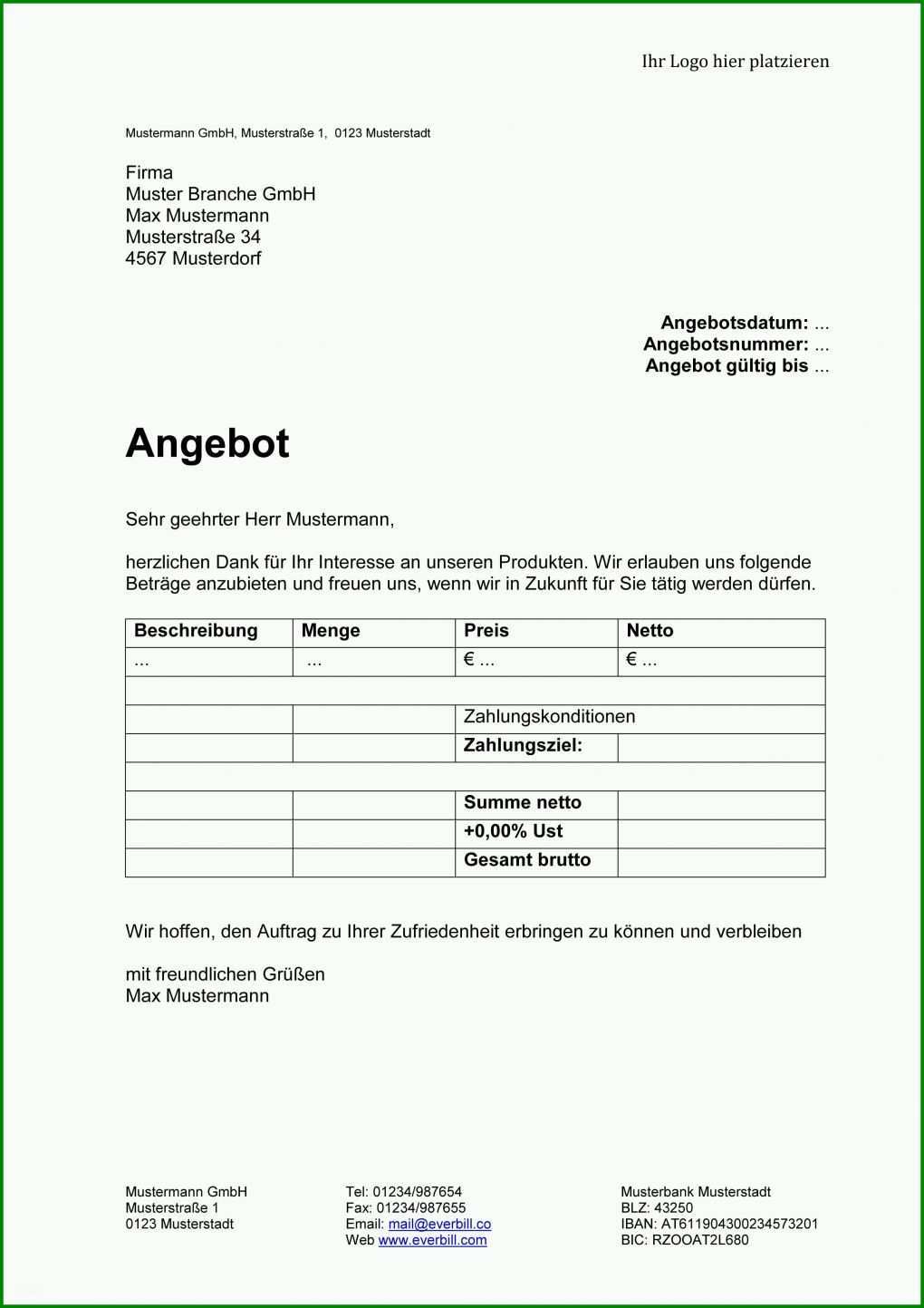 Wunderbar Angebot Schriftlich Nachfassen Vorlage 2480x3508