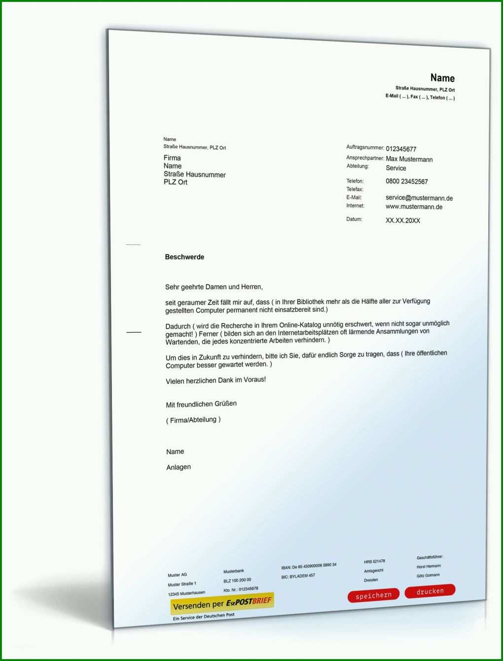 Faszinieren Beschwerdebrief Pflegeheim Vorlage 1600x2100