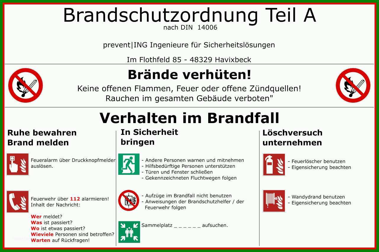 Perfekt Brandschutzordnung Teil B Vorlage Word Innerhalb ...