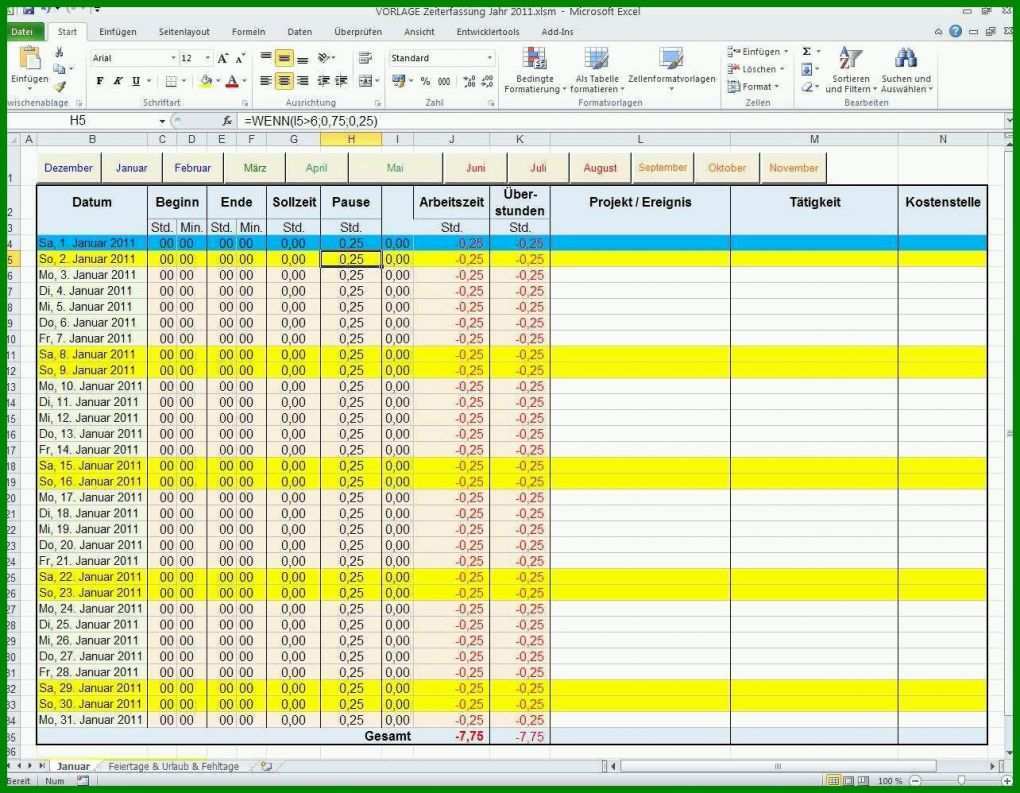 Größte Excel Arbeitszeit Berechnen Vorlage 1284x998